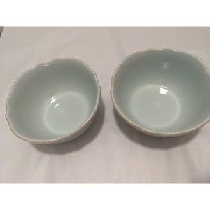 2 Lenox French Perle Bead Ice Blue 6" All Purpose Bowl 10623481 See Pics